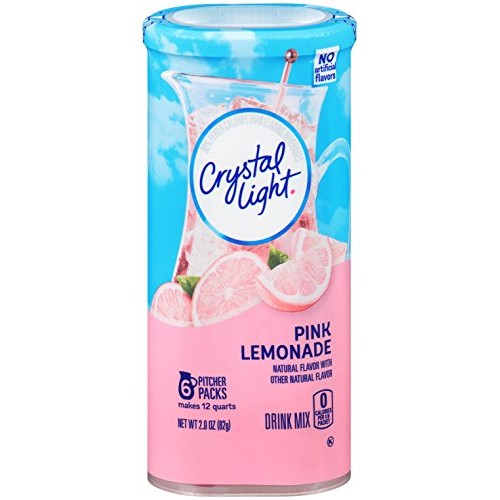 Crystal Light Pink Lemonade Drink Mix 36 Pitcher Packets, 6 Can