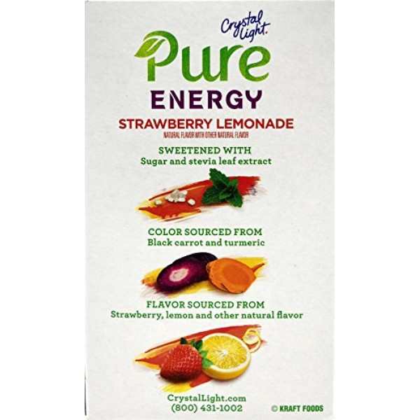 Crystal Light Pure Energy Strawberry Lemonade On The Go Drink Mi...