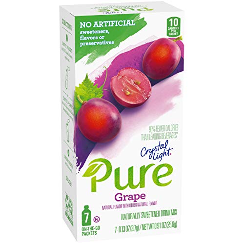 Crystal Light Pure Grape Drink Mix 84 On-The-Go Packets, 12 Pac