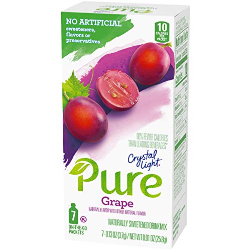 Crystal Light Pure Grape Drink Mix 84 On-The-Go Packets, 12 Pac