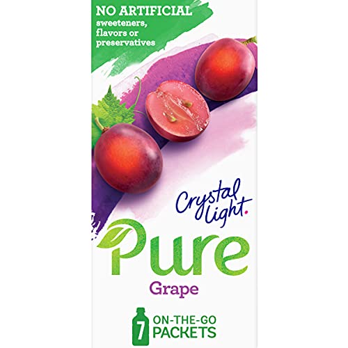 Crystal Light Pure Grape Drink Mix 84 On-The-Go Packets, 12 Pac