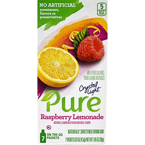 Crystal Light Pure Raspberry Lemonade On The Go Drink Mix, 7-Pac