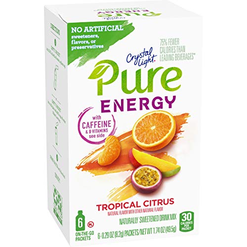 Crystal Light Pure Tropical Citrus Energy Drink Mix With Caffein