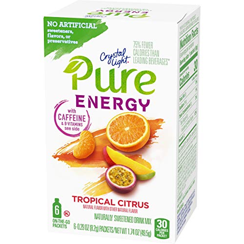 Crystal Light Pure Tropical Citrus Energy Drink Mix With Caffein