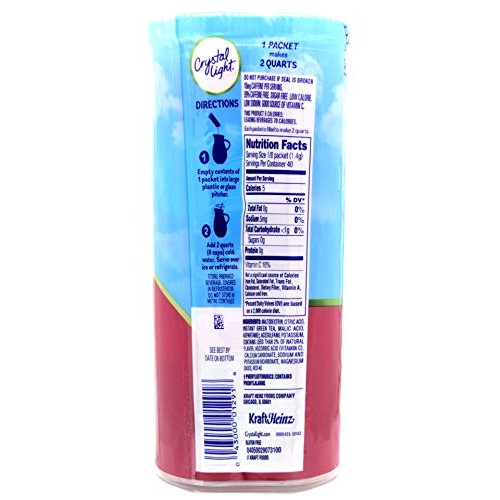 Crystal Light Raspberry Green Tea Drink Mix, 10-Quart Canister