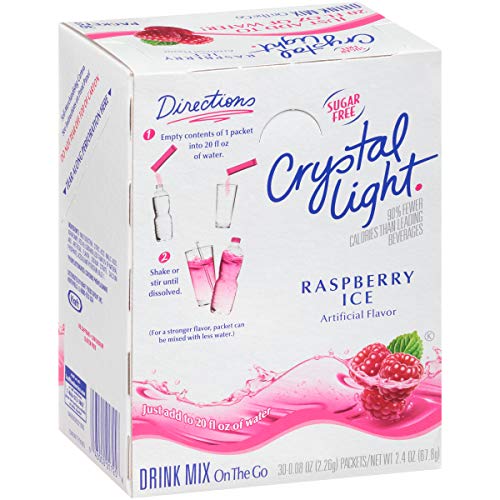 Crystal Light Raspberry Ice Drink Mix 30 On The Go Packets