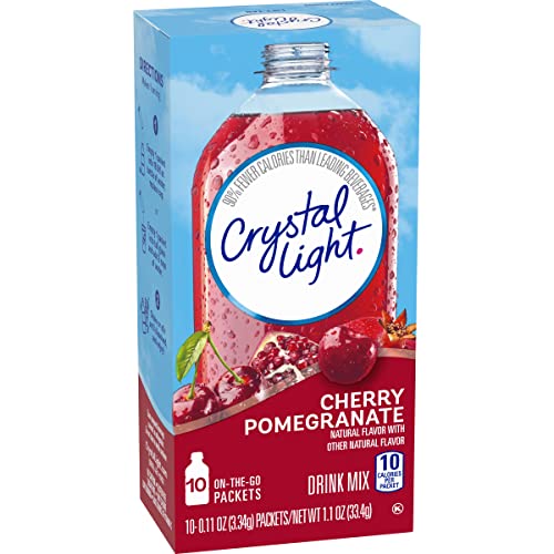 Crystal Light Sugar-Free Cherry Pomegranate Drink Mix, Pack of 10