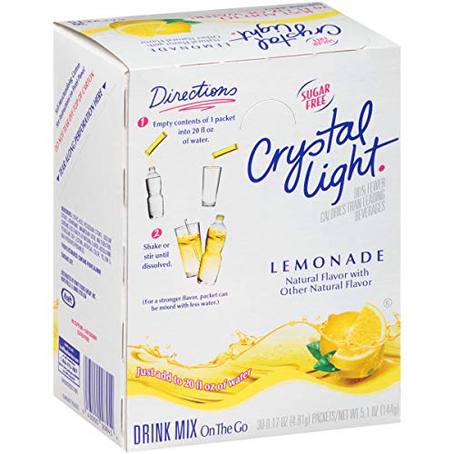 Crystal Light Sugar-Free Lemonade Drink Mix 120 On-The-Go Packe