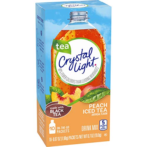 Crystal Light Peach Iced Tea Drink Mix, 10 Count Pack Of 12
