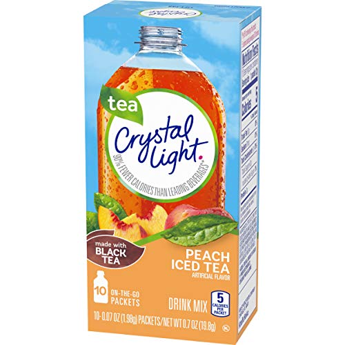 Crystal Light Peach Iced Tea Drink Mix, 10 Count Pack Of 12