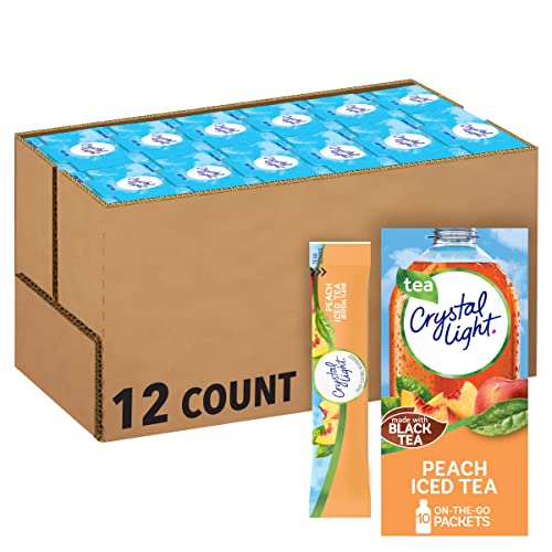 Crystal Light Peach Iced Tea Drink Mix, 10 Count Pack Of 12