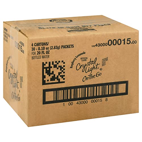 Crystal Light Raspberry Lemonade Drink Mix 120 Packets, 4 Boxes