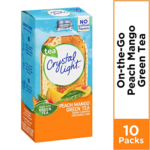 Crystal Light On The Go Peach Tea, 10-Count Boxes Pack Of 4