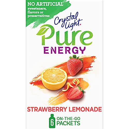 Crystal Light Pure Strawberry Lemonade Energy Drink Mix With Caf