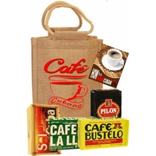 Cuban Style Coffee Sampler Bag. 4 Coffee Brands In A Burlap Bag.