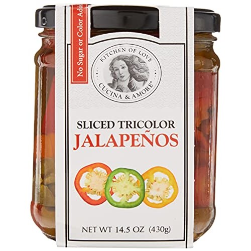 Cucina &Amp; Amore Sliced Tricolor Jalapeños, 14.5 Ounce