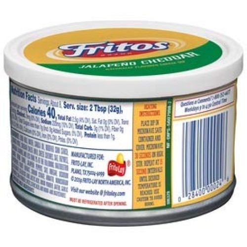 Fritos Dip Jalapeno &Amp; Cheddar Flavored 9 Oz