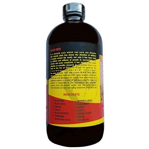 Aih Extra Strong Black Seed Bitters Detox Beverage [Brown - 16 Oz.]