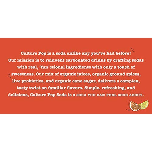 Culture Pop Sparkling Probiotic Soda | 40 Calories Per Can, Vega