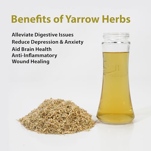 Cure wid Pure Organic Dried Yarrow Herb - 4 oz Non-GMO Cut & Sif...