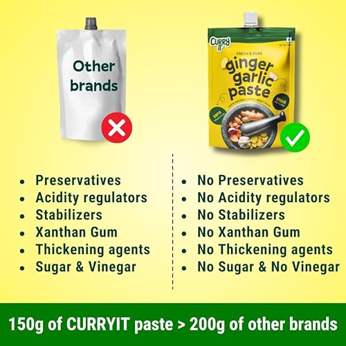 CURRYiT Ginger Garlic Paste, 450g 15.8 Ounce, Pack of 3 No Pre...