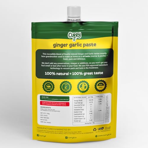 CURRYiT Ginger Garlic Paste, 450g 15.8 Ounce, Pack of 3 No Pre...