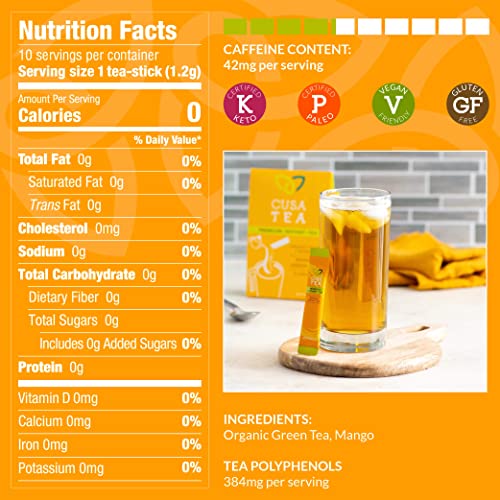 Cusa Tea & Coffee | Premium Instant Mango Green Tea With Real Fr...