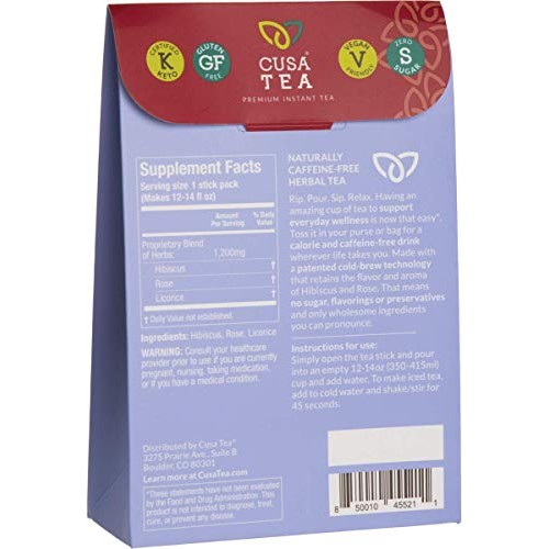 Cusa Tea: Everyday Wellness Herbal Tea - Caffeine Free - Hibiscu