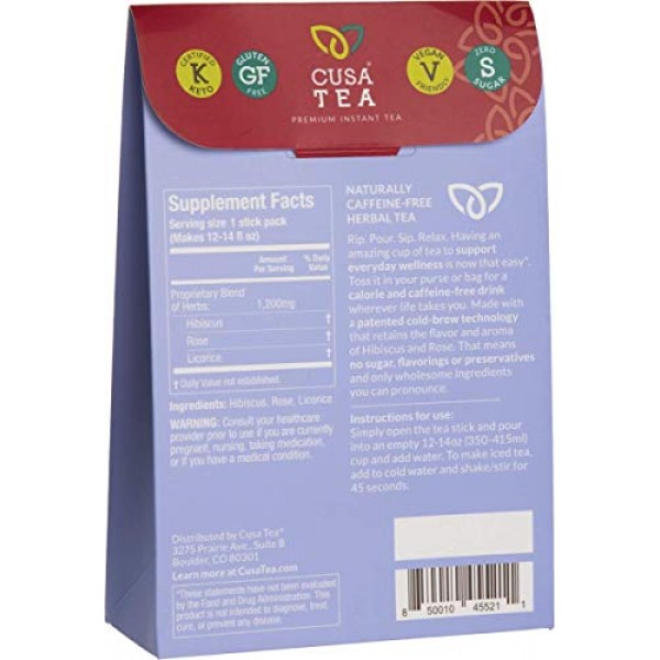 Cusa Tea: Everyday Wellness Herbal Tea - Caffeine Free - Hibiscu...