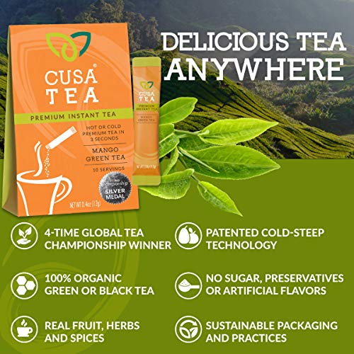 Cusa Tea: Mango Green Premium Instant Tea - Real Fruit And Spice