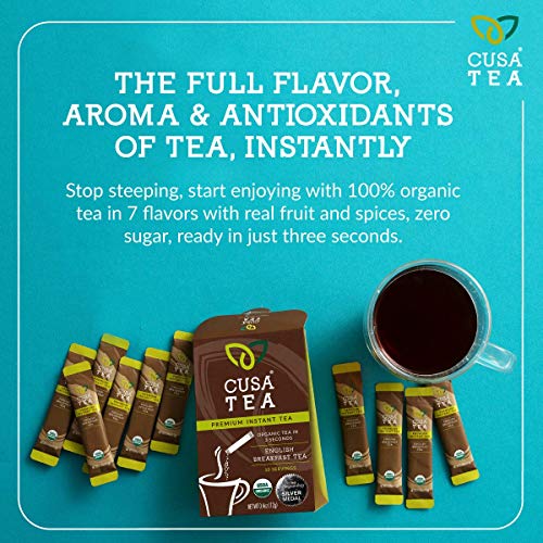 Cusa Tea: Organic English Breakfast Premium Instant Tea - 100% O
