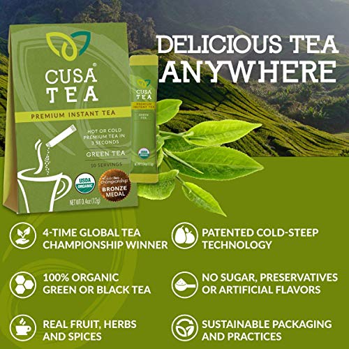 Cusa Tea: Organic Green Premium Instant Tea - 100% Organic Tea -