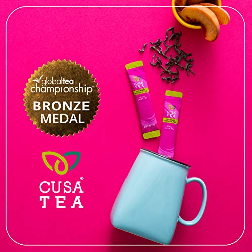 Cusa Tea: Peach Green Premium Instant Tea - Real Fruit And Spice