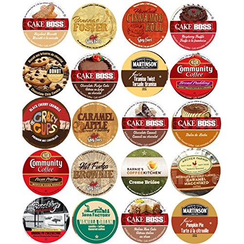 20 Cup No Calorie Dessert Flavored Coffee Sampler! Cinnamon Roll