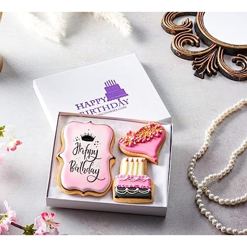 Happy Birthday Gift Basket Custom Sugar Cookies - Happy Birthday...