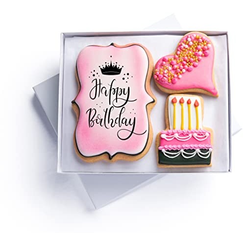 Happy Birthday Gift Basket Custom Sugar Cookies - Happy Birthday...