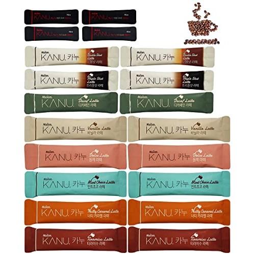 CUTIE MANGO Maxim KANU Premium Korean Instant Coffee Sampler Lat...