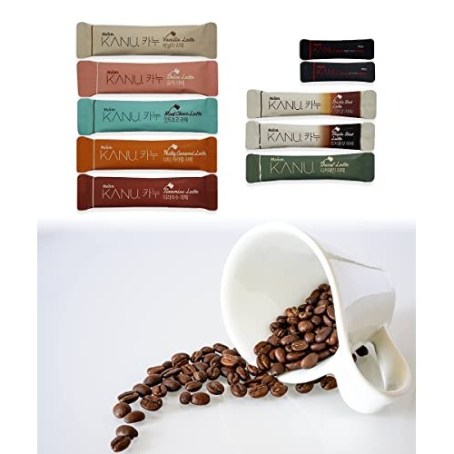 CUTIE MANGO Maxim KANU Premium Korean Instant Coffee Sampler Lat...