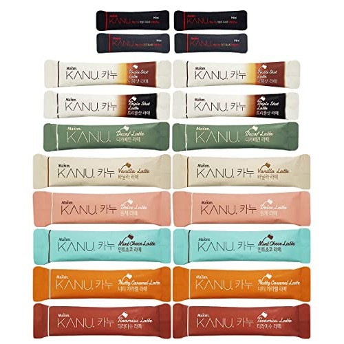 CUTIE MANGO Maxim KANU Premium Korean Instant Coffee Sampler Lat...