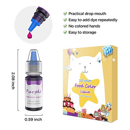 Food Coloring 10 Color Cake Coloring Decorating - Dacool Edible