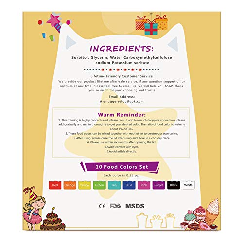 Food Coloring 10 Color Cake Coloring Decorating - Dacool Edible