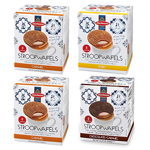 Daelmans Stroopwafel Cookie Assortment 4 Boxes 2-Caramel, 1 H