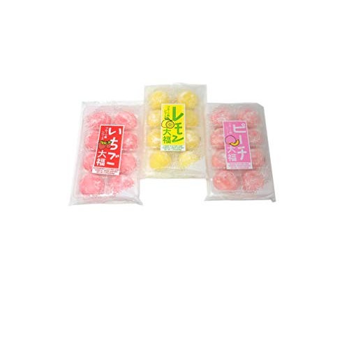 Japanese Mochi Fruits Daifuku Rice Cake Strawberry, Lemon, Pea