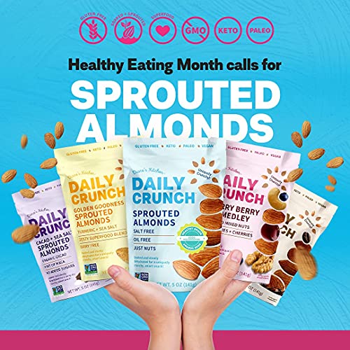 Daily Crunch Sprouted Almonds, 1.5 Ounce Mini, On-The-Go Bags V