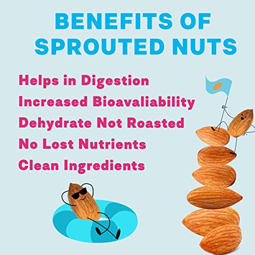 Daily Crunch Sprouted Almonds, 5 Ounce Resealable Bags Cacao an...