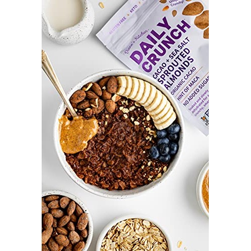 Daily Crunch Sprouted Almonds, 5 Ounce Resealable Bags Cacao an...