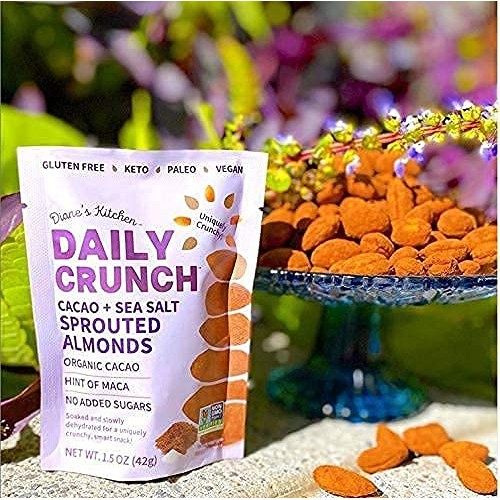 Daily Crunch Sprouted Almonds, 5 Ounce Resealable Bags Cacao an...