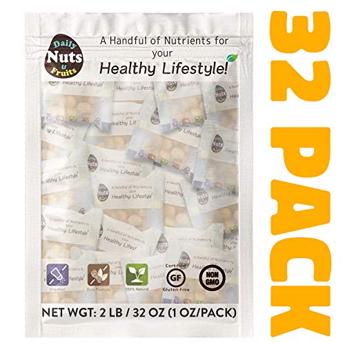 Just Macadamias Raw, 2 Lb, 32 Packs 1Oz, No Additives, Uns