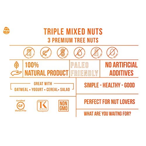 Daily Nuts Triple Mix Mixed Nuts 3Lb Bulk 48 Oz3 Premium Tr