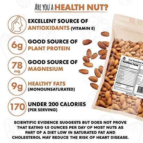 Just Roasted Almonds Whole, Non-Gmo, Certified Gluten Free, Pro